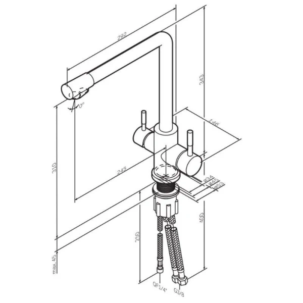 Смеситель для питьевой воды Am.Pm X-Joy S хром F85B05700