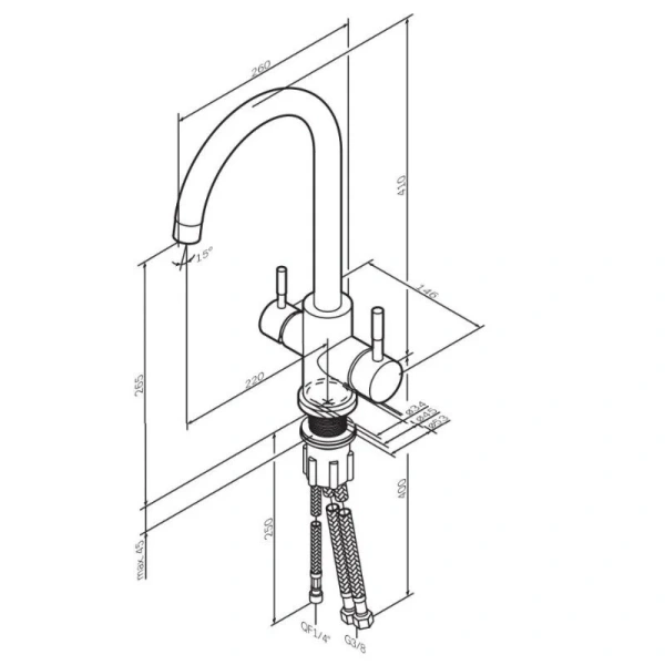 Смеситель для питьевой воды Am.Pm X-Joy S сатин F85B07711