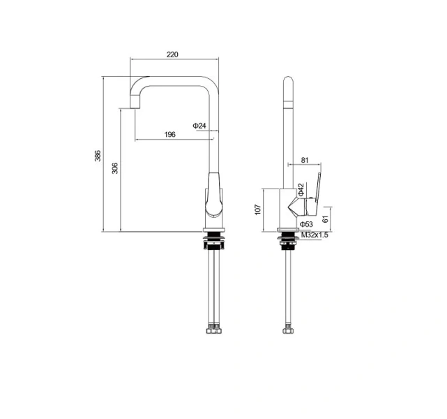 Смеситель для кухни Акватек Лугано оружейная сталь AQ1781BGM