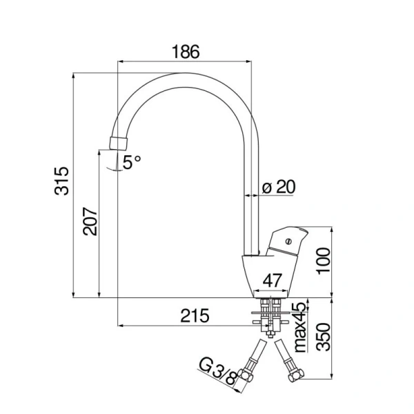Смеситель для кухни Nobili Blues хром BS101113CR