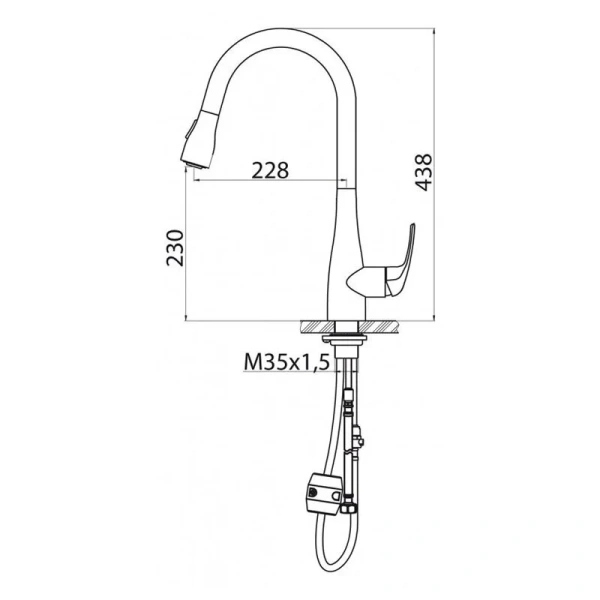 Смеситель для кухни BelBagno из нержавеющей стали BB-LAM28-IN