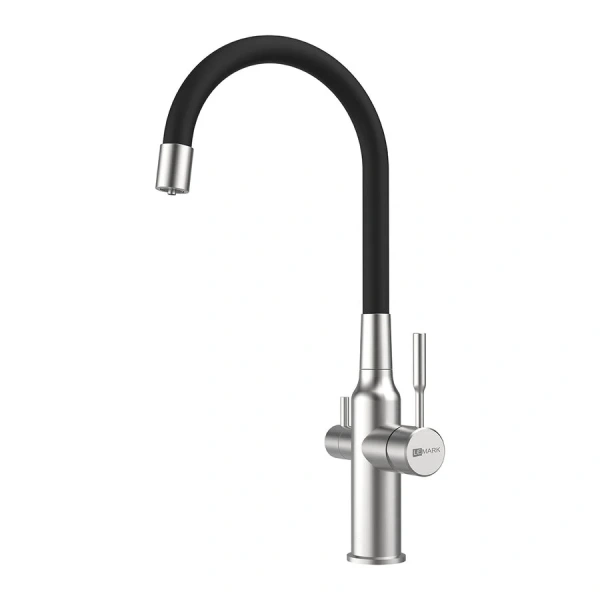 Смеситель для кухни Lemark Expert сталь/черный LM5083S-Black