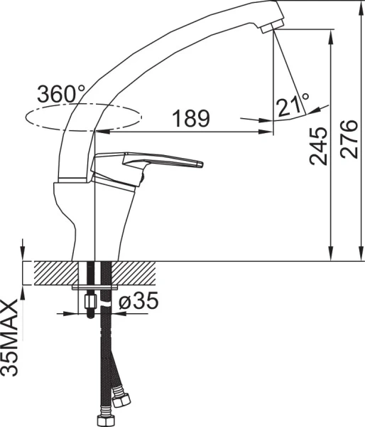 Смеситель для кухни IDDIS Sicily однорычажный CD56101C