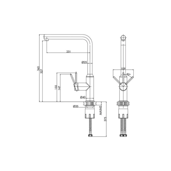 Смеситель для кухни Cersanit Flavis хром 64843