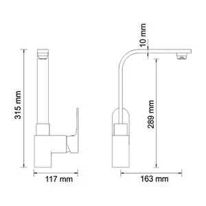 Смеситель для кухни WasserKRAFT Dinkel с поворотным изливом 5807