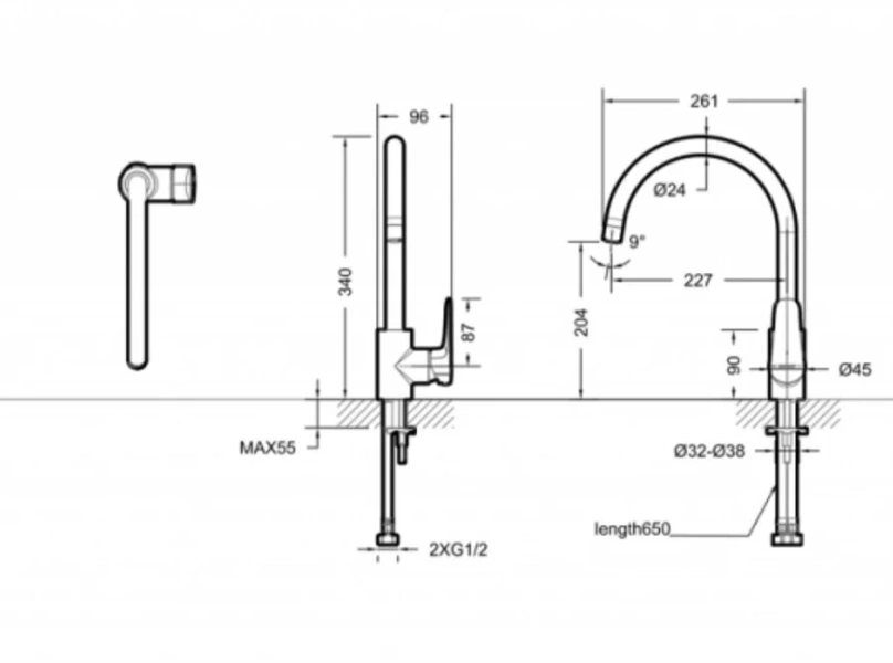 Смеситель для кухни Bravat SOURCE F7173218CP-ENG