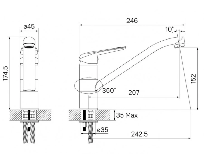 Смеситель для кухни IDDIS Male сатин MALBN00i05