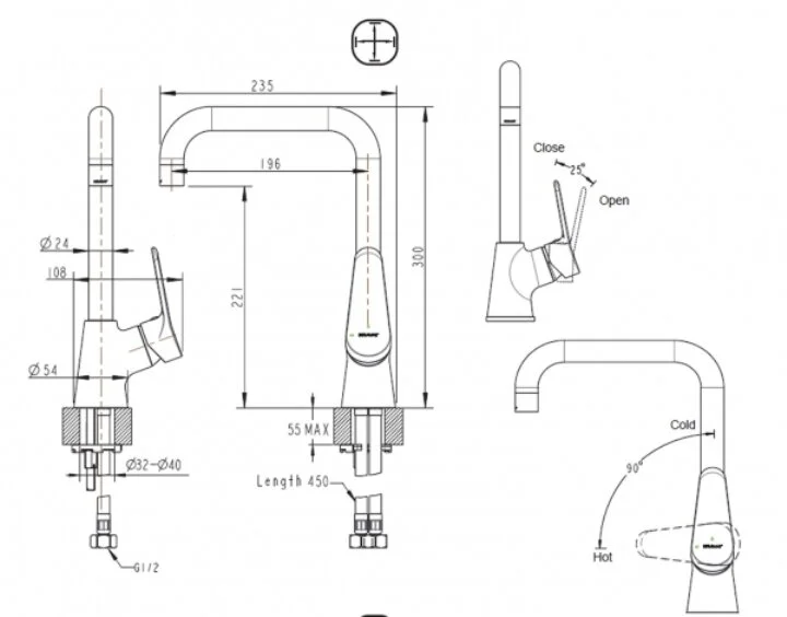 Смеситель для кухни Bravat Eco F7111147C-1