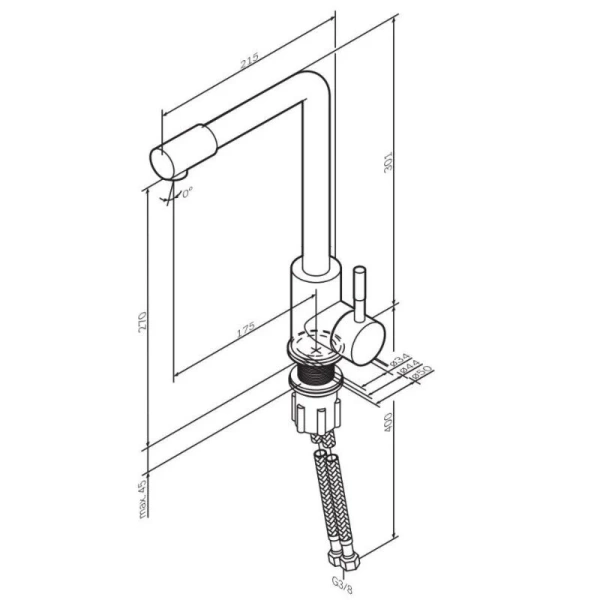 Смеситель для кухни Am.Pm X-Joy S сатин F85B05011