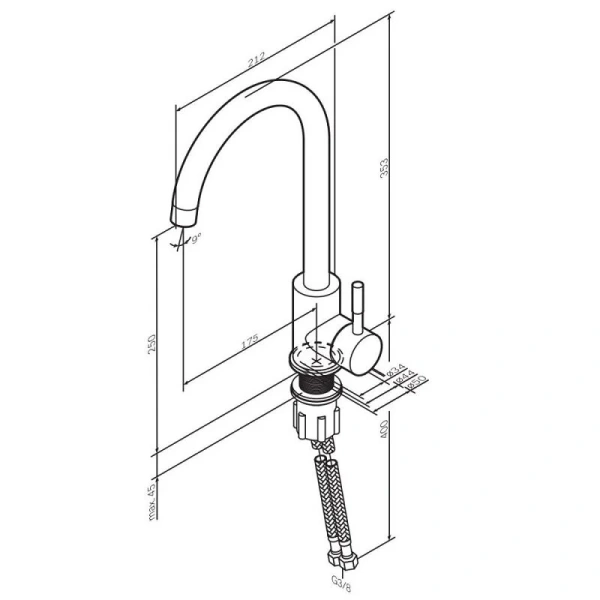 Смеситель для кухни Am.Pm X-Joy S сатин F85B07111