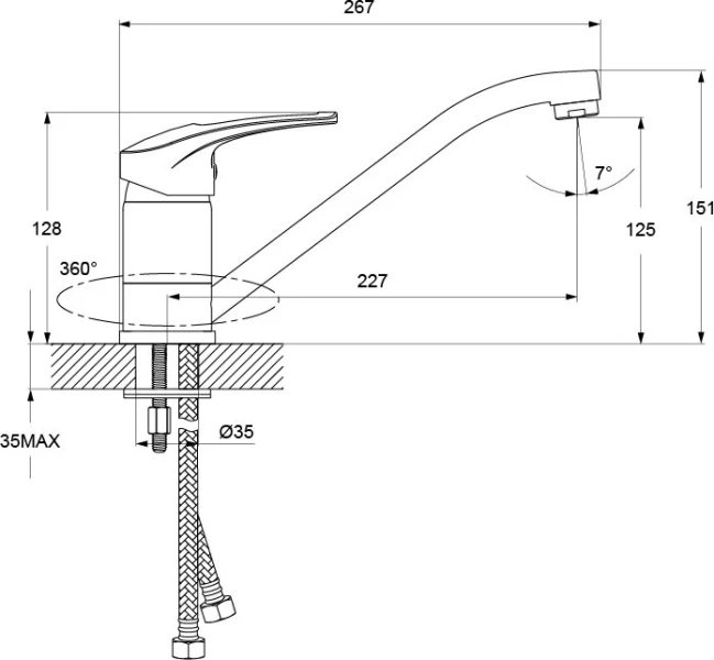 Смеситель для кухни IDDIS Carlow Plus однорычажный CRPSB00i05