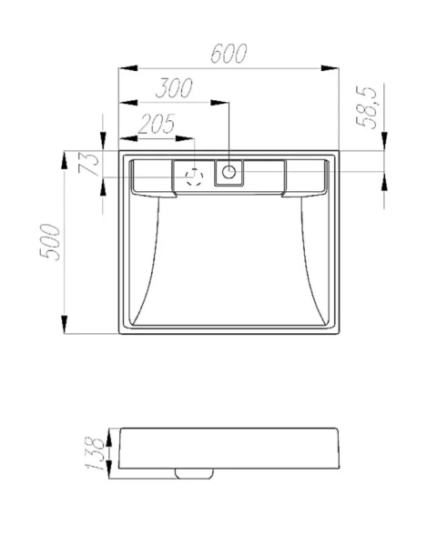 Раковина над стиральной машиной Акватон Рейн 60 см белая 1A72103KRW010