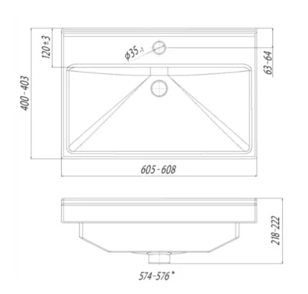 Раковина Santek Миранда 60 см прямоугольная 1WH302421