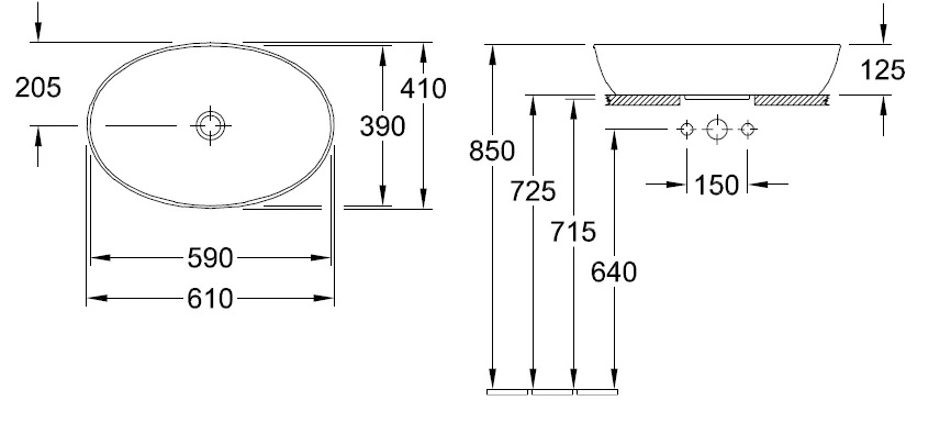 Раковина Villeroy & Boch Artis 61 см с покрытием CeramicPlus 419861R1