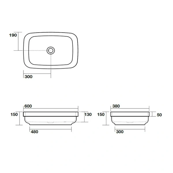 Раковина Kerasan Tribeca 60 см Verde Muschio 514311 Staron
