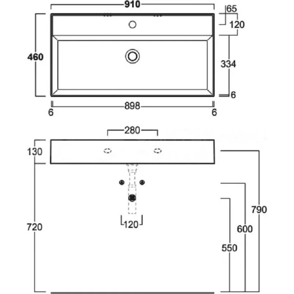 Раковина Simas Agile 90 см белая AG91 bi*1