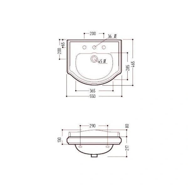 Раковина Migliore Bella 20605 55 см керамическая
