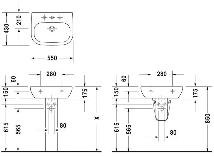 Раковина Duravit D-Code 55 см белая 23105500002