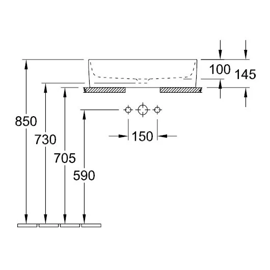 Раковина Villeroy & Boch Collaro 56 см альпийский белый 4A195601 Staron