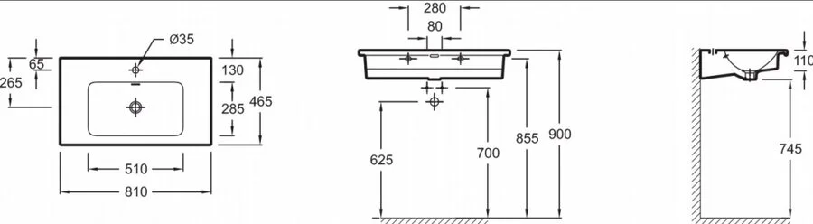 Раковина Jacob Delafon Vox 80 см белая EXAE112-00