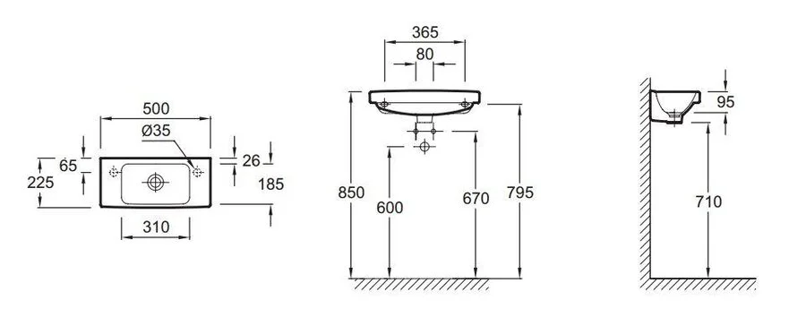 Раковина Jacob Delafon Odeon Up подвесная, без переливного отверстия E4699-00