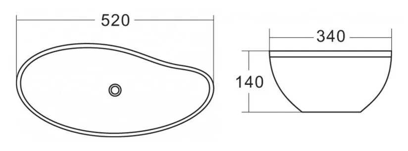 Раковина BelBagno 52 см накладная BB1362