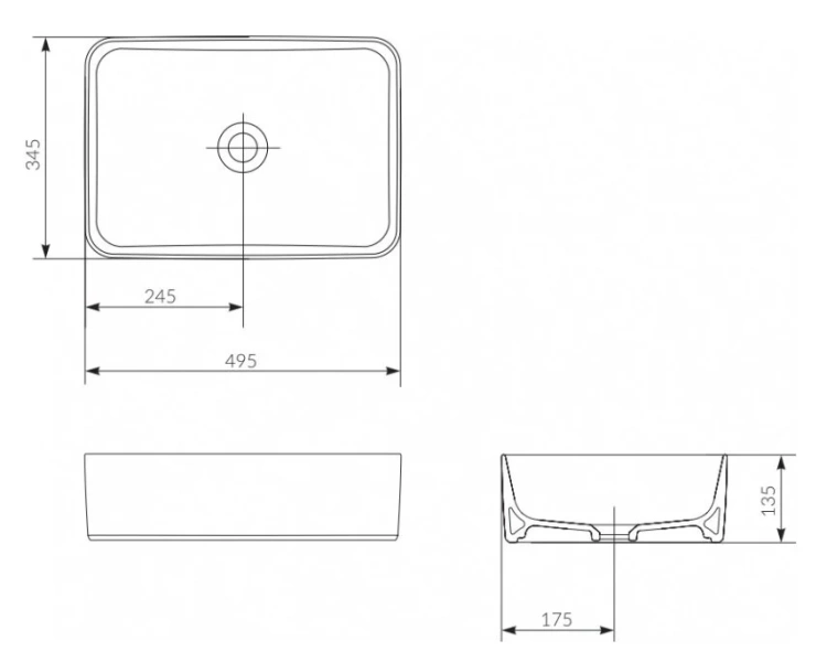 Раковина встраиваемая Cersanit Crea P-UM-CRE50/1-oc-RC 49.5х34.5 см