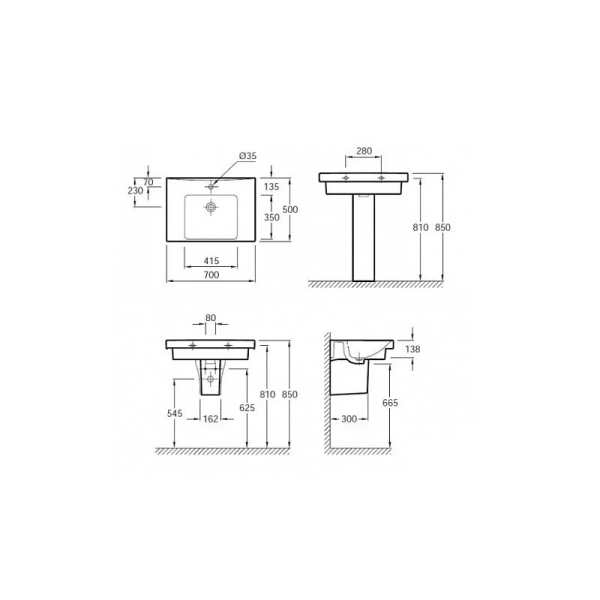 Раковина Jacob Delafon Odeon Up 70 см подвесная E4732-00