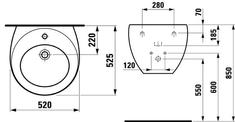 Раковина Laufen Alessi One 8.1097.1.400.104.1 52х52.5 см