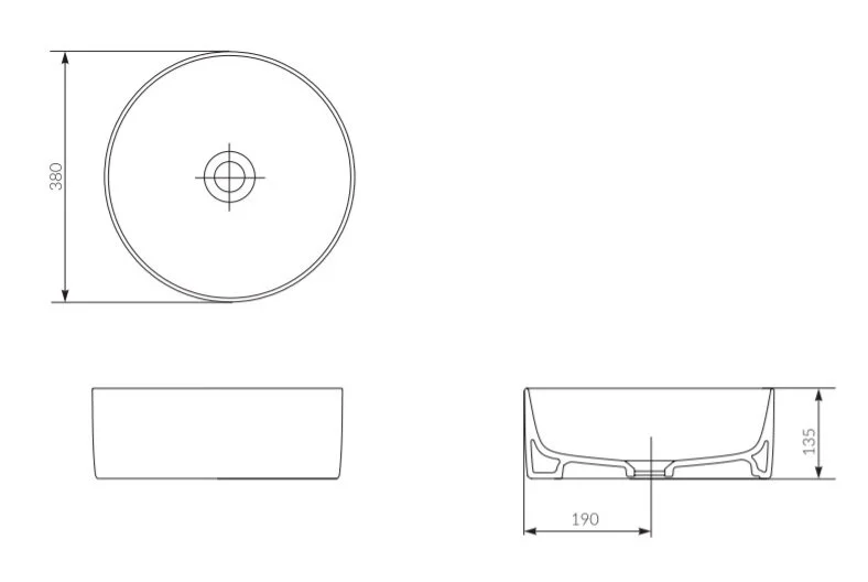Раковина встраиваемая Cersanit Crea Ring P-UM-CRE38/1-oc-R 38х38 см