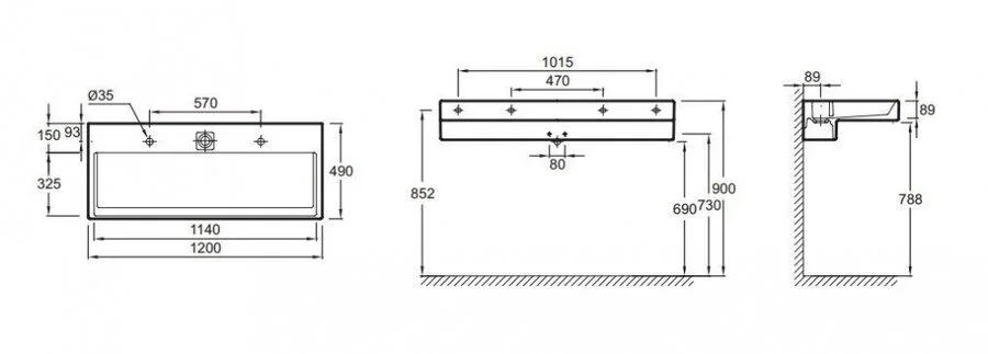 Раковина-столешница с подсветкой керамика Jacob Delafon Terrace 120, белая EXB9112-00