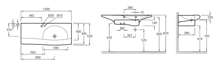 Раковина Jacob Delafon Stillness 120 см белая E1292-09-00