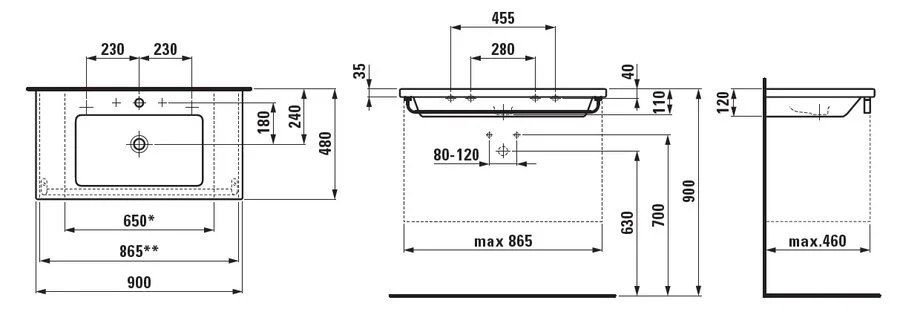Раковина Laufen Living Square 8.1643.3 Staron