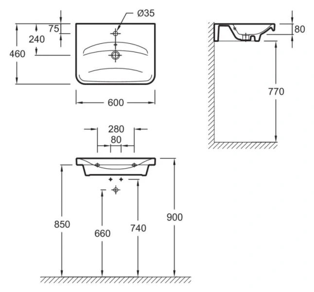 Раковина, цвет белый, Jacob Delafon REPLAY