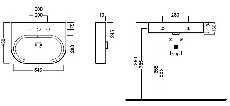 Раковина подвесная Hatria Area Y0UH01 60х45 см