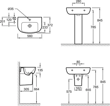 Раковина Jacob Delafon Odeon Up E4755-00