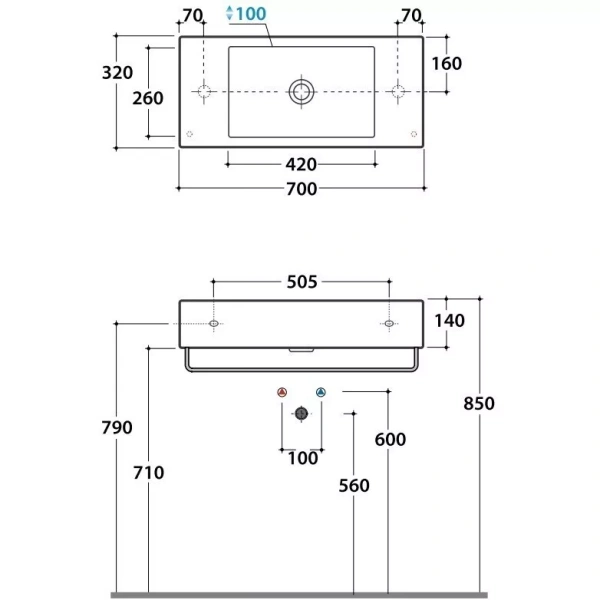 Раковина Globo Classic SCR70 Staron