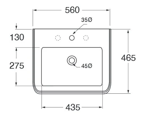 Раковина Azzurra Charme CHA255 CHA255 bi*1