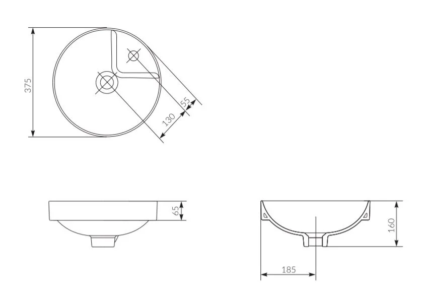 Раковина встраиваемая Cersanit Crea P-UM-CRE38/1-ic 37.5х37.5 см
