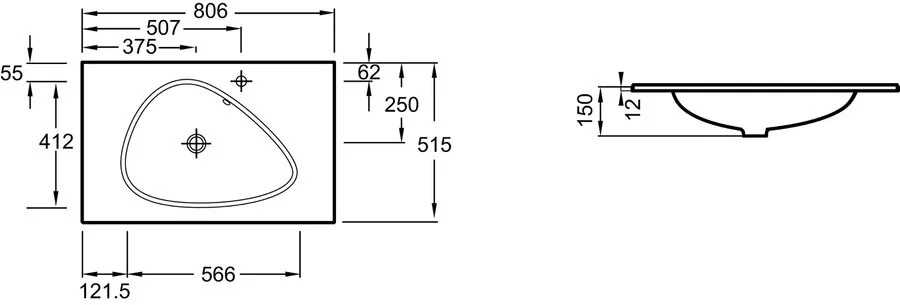 Раковина Jacob Delafon Nouvelle Vague 80 см матовая белая EB3020-DE1