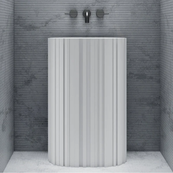 Раковина напольная Abber Stein 60 см белая матовая AS2551-H