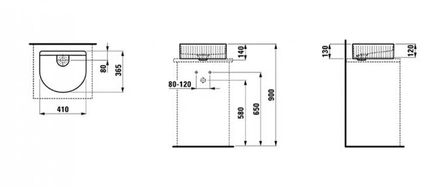 Раковина Laufen Sonar 40 см накладная 8.1234.3.000.112.1