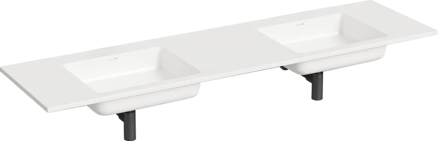 Раковина Salini Onda 180 см 2 чаши, белый матовый 1402202M