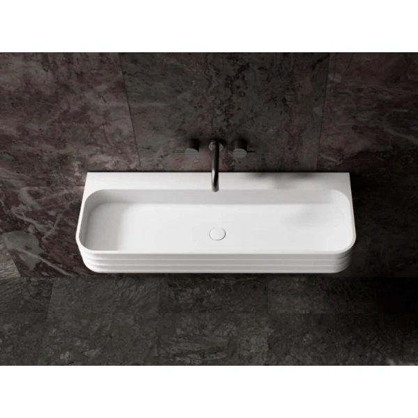 Раковина Abber Stein 100 см белая матовая AS2651-1.0