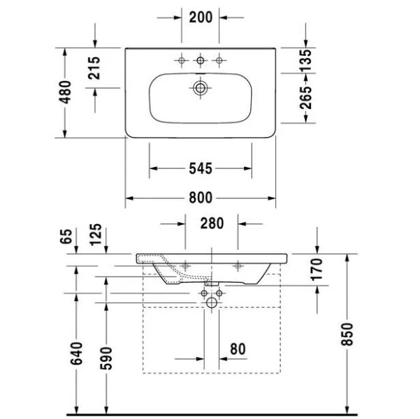 Раковина Duravit Durastyle 232080