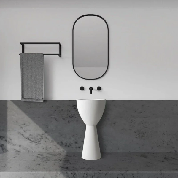 Раковина напольная Abber Stein с донным клапаном AS2507