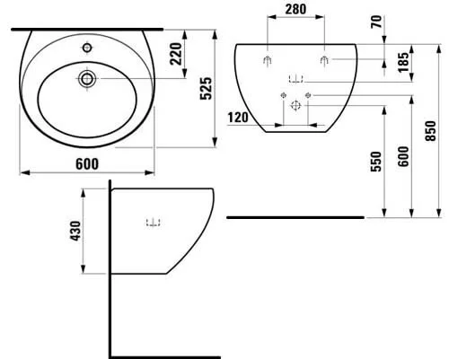 Раковина Laufen Alessi One 8.1097.2