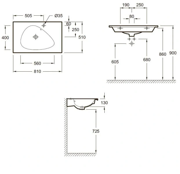 Раковина Jacob Delafon Nouvelle Vague 81 см подвесная EXAR112-00 Staron