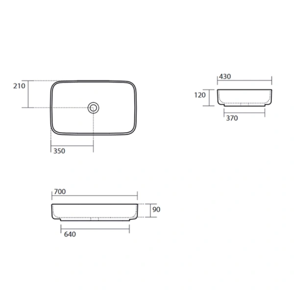Раковина Kerasan Tribeca 70 см Nocciola 460281*0 Nocciola Staron