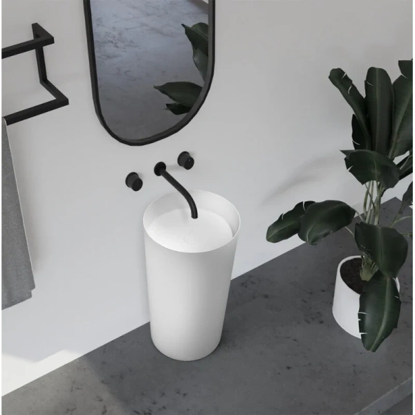 Раковина напольная Abber Stein белая матовая AS2506-H